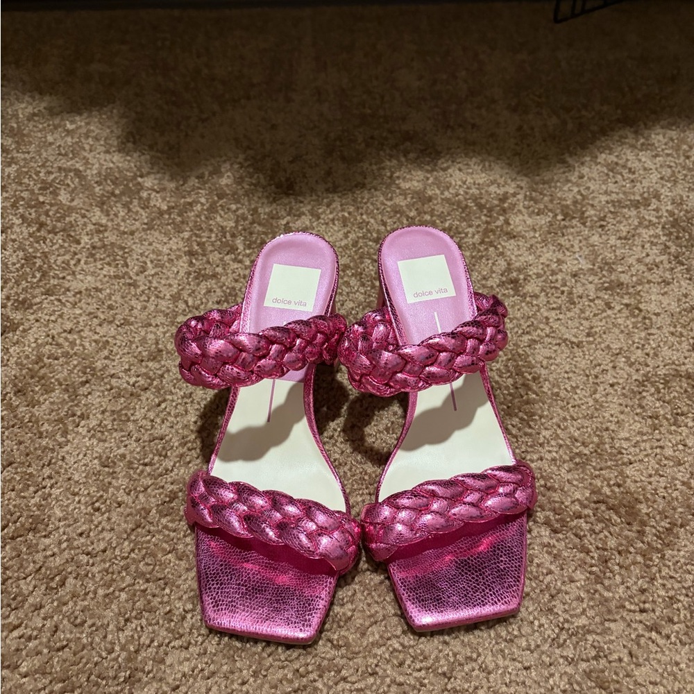 Stylish Pink Braided Women's Sandals